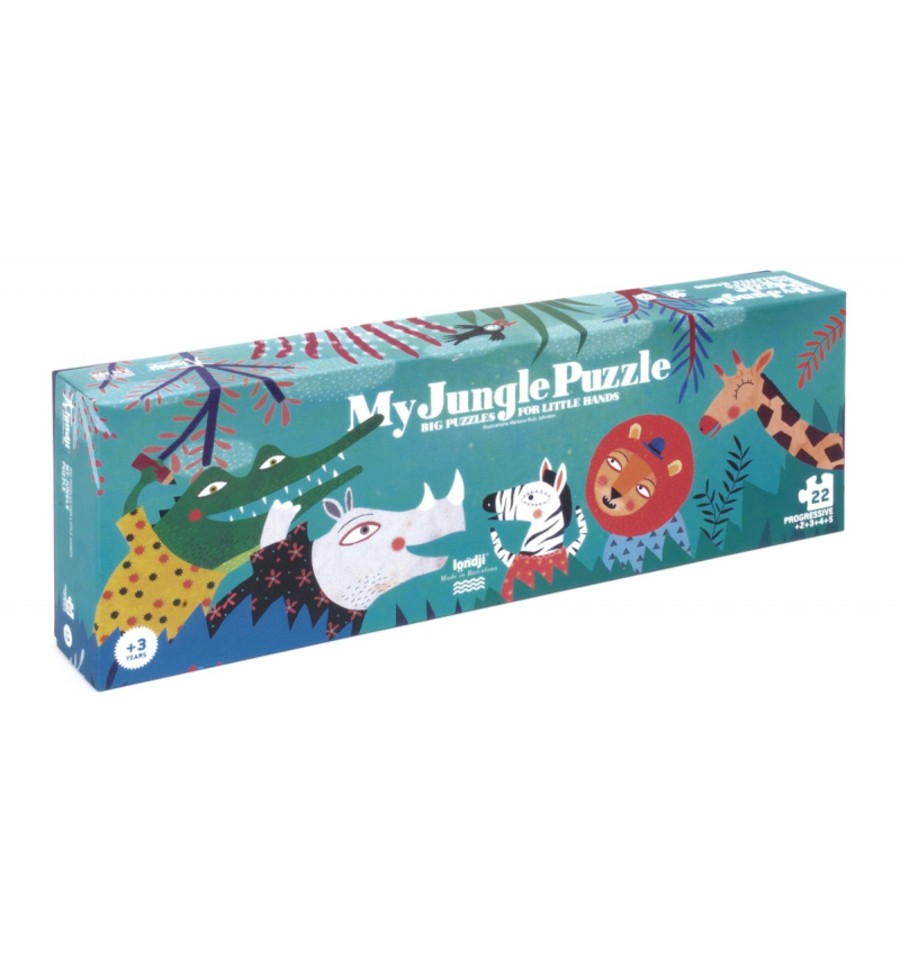Meu quebra-cabeça da selva, quebra-cabeça progressivo de 2 a 8 peças