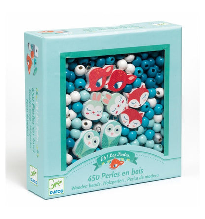 450 contas de madeira - Pequenos Animais