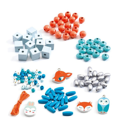 450 contas de madeira - Pequenos Animais