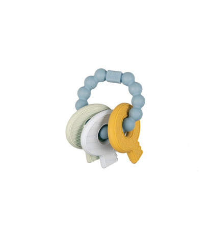 Chaveiro de silicone azul mordedor