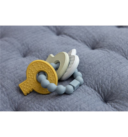 Chaveiro de silicone azul mordedor