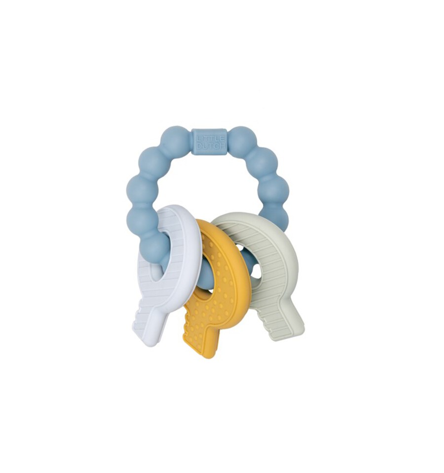 Chaveiro de silicone azul mordedor