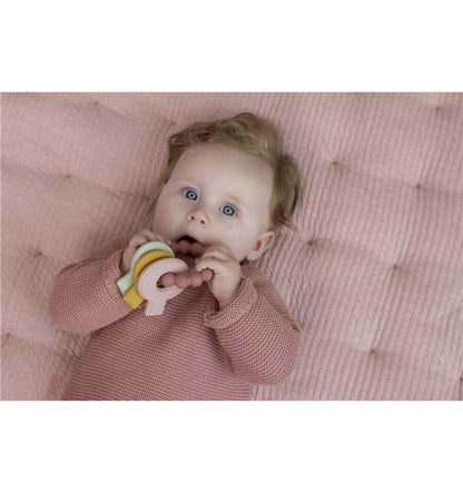 Chaveiro de silicone rosa mordedor