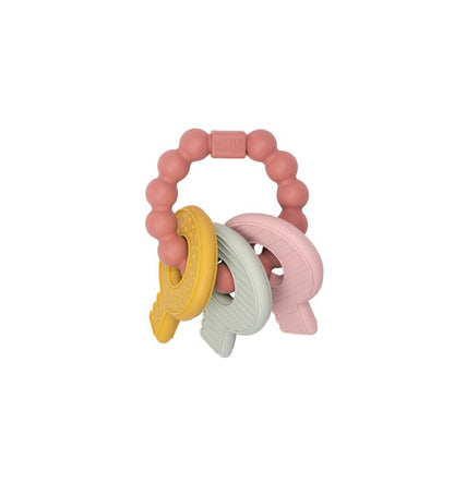 Chaveiro de silicone rosa mordedor