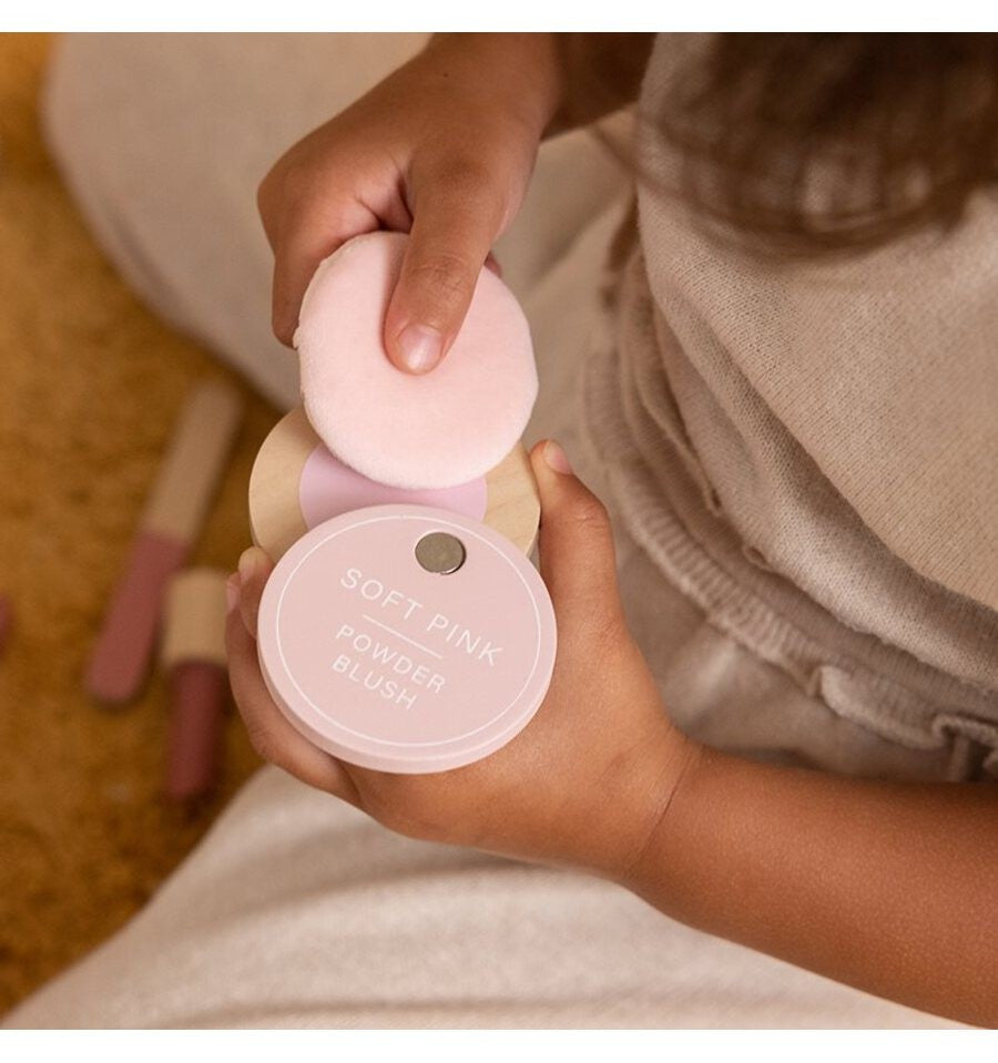 Estojo de maquiagem de madeira