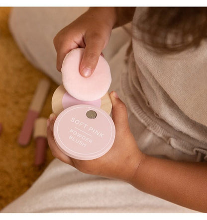 Estojo de maquiagem de madeira