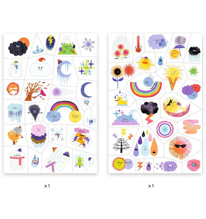 Tatuajes calcomanías Emojis del tiempo