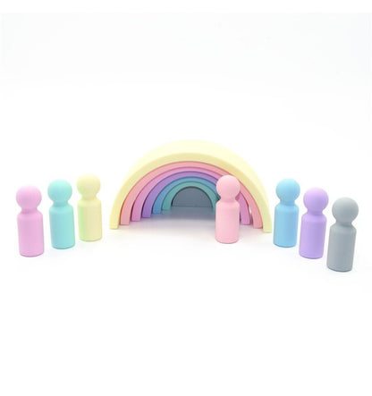 Pastel rainbow + silicone figures