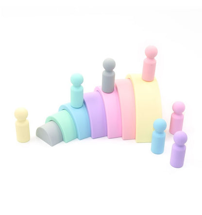 Pastel rainbow + silicone figures