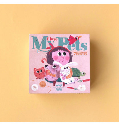 I love my pets, Puzzle reversible de 21 piezas