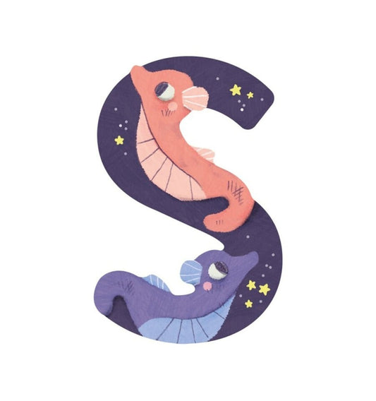 Purple wooden letter S