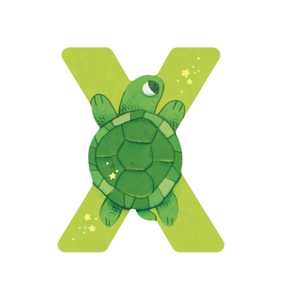 Green wooden letter X