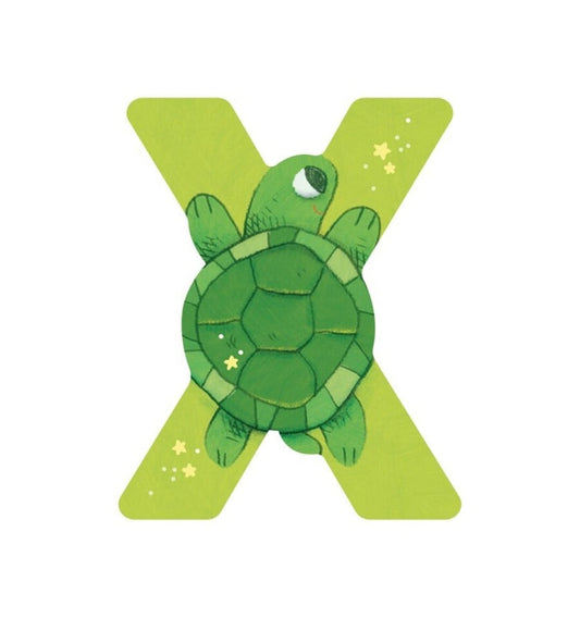 Green wooden letter X