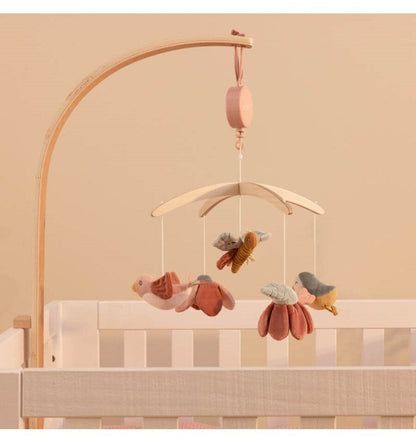 Wooden musical mobile Flowers and butterflies
