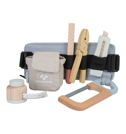 Cinturón de herramientas, juguete de madera