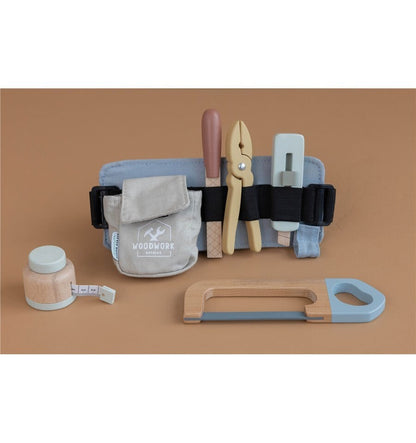 Cinturón de herramientas, juguete de madera