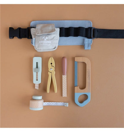 Cinturón de herramientas, juguete de madera