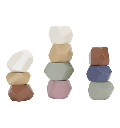 Empilhamento de pedras vintage, brinquedo de madeira