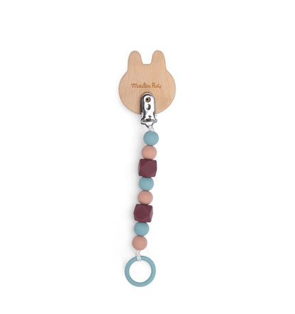 Wooden and silicone pacifier holder Rabbit - After the rain
