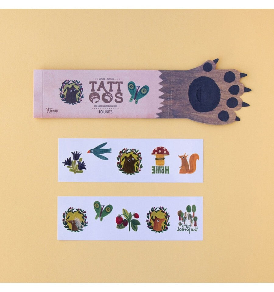 Nature Tattoos, 10 Forest Fauna and Flora Decals