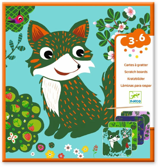 Cartões de raspar. Pequenos animais