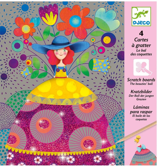 Cartões de raspar. A dança das coquetes