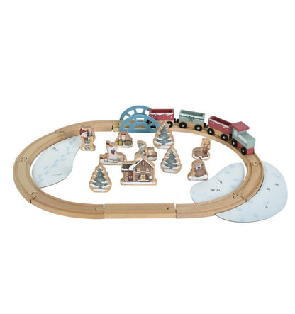 Circuito de tren de madera especial navidad