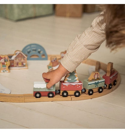 Circuito de tren de madera especial navidad