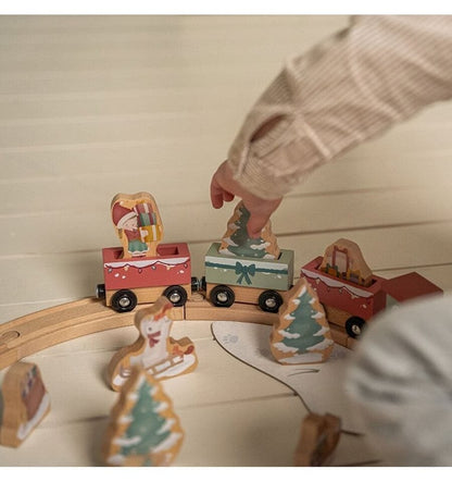 Circuito de tren de madera especial navidad