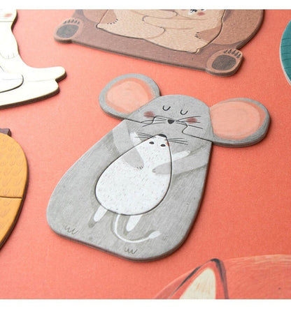 Mãe, 7 quebra-cabeças de 3 peças