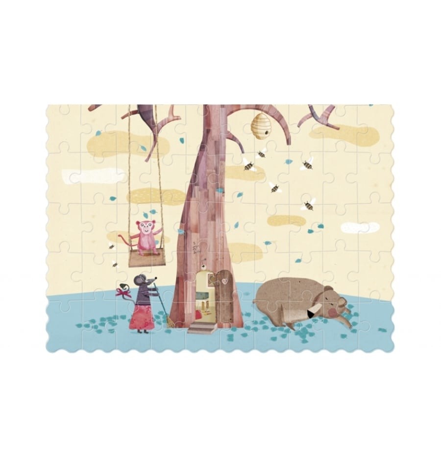 Pocket My Tree, 100-piece reversible silhouette puzzle
