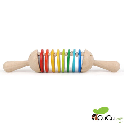 Chocalho de madeira, brinquedo musical