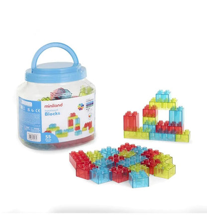 Blocos translúcidos de cor