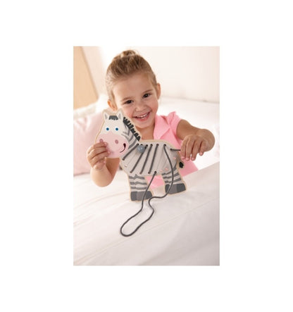 Juego para ensartar, diseño cebra