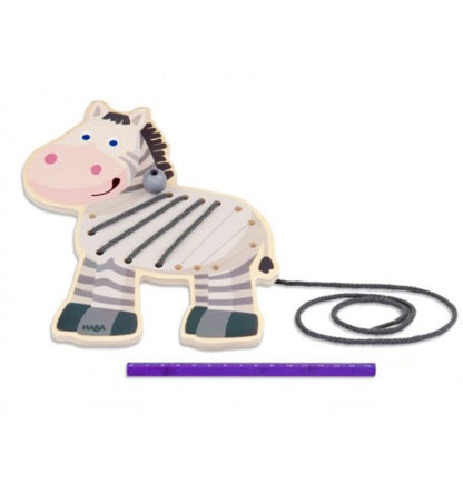 Juego para ensartar, diseño cebra