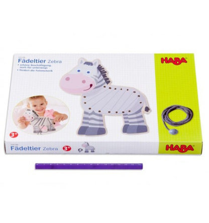 Juego para ensartar, diseño cebra