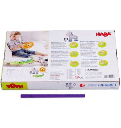 Juego para ensartar, diseño cebra