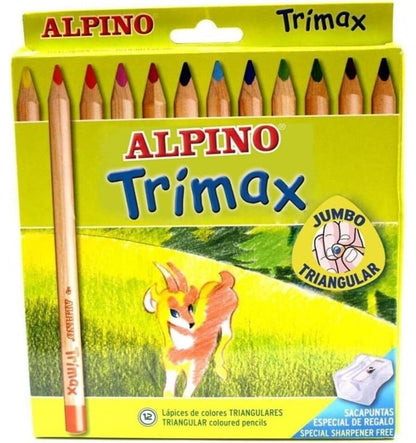 Estojo TriMAX com 12 lápis de cor triangulares