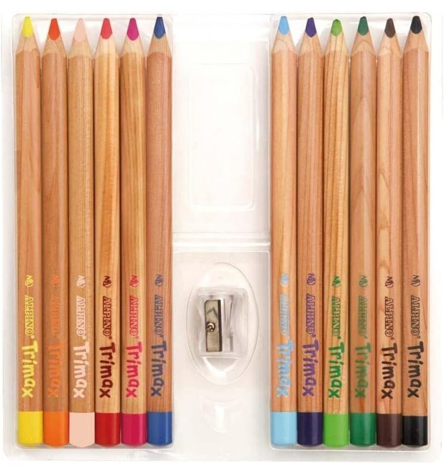 Estojo TriMAX com 12 lápis de cor triangulares