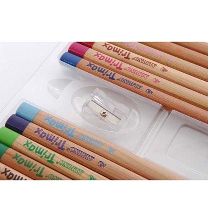 Estojo TriMAX com 12 lápis de cor triangulares