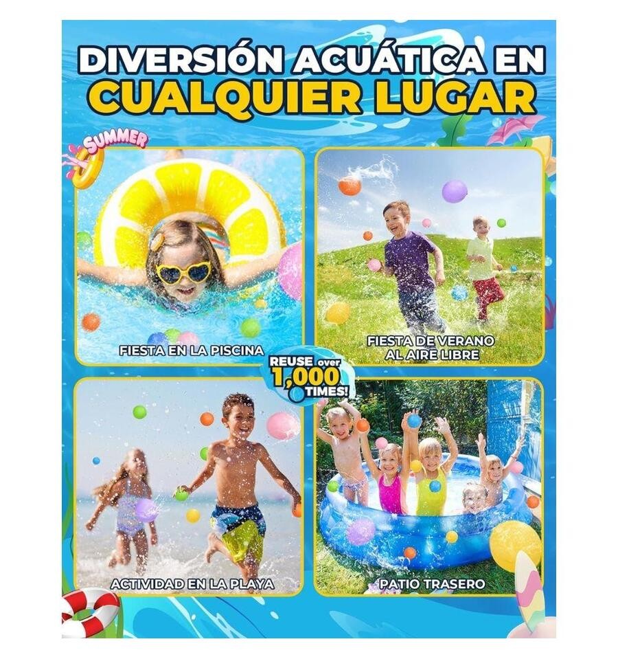 6 Reusable Water Balloons, Outdoor Toy