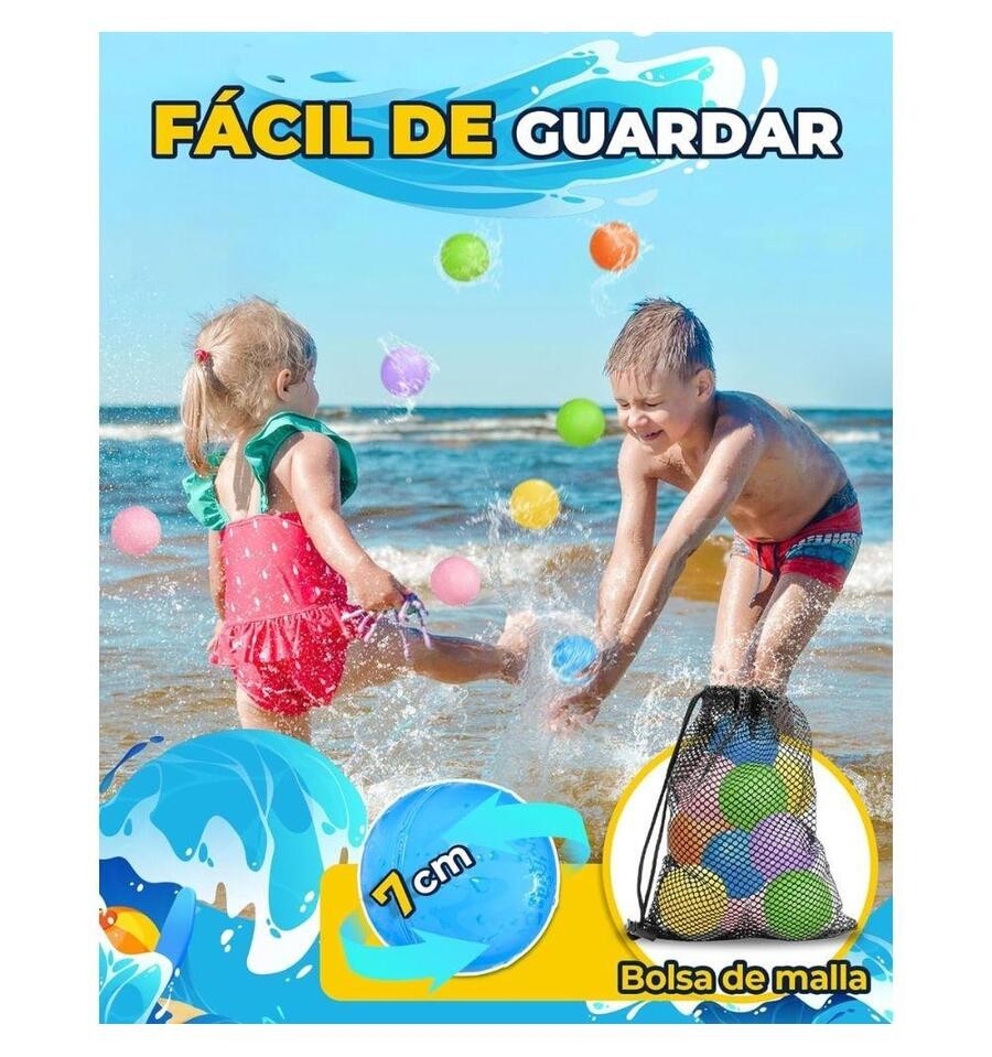 6 Reusable Water Balloons, Outdoor Toy