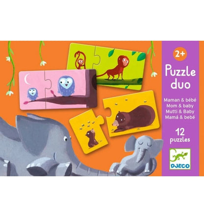 Dúo mamá y bebé, puzzle de 2 piezas