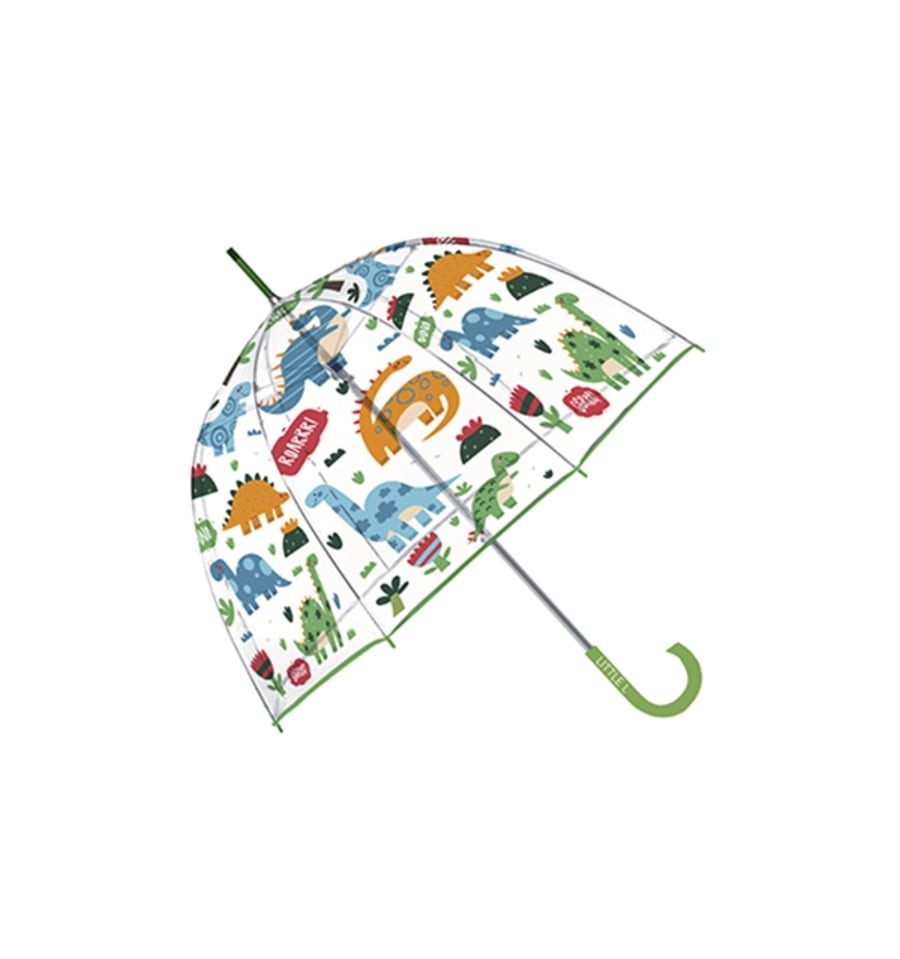 Paraguas grande de dinosaurios que cambian de color