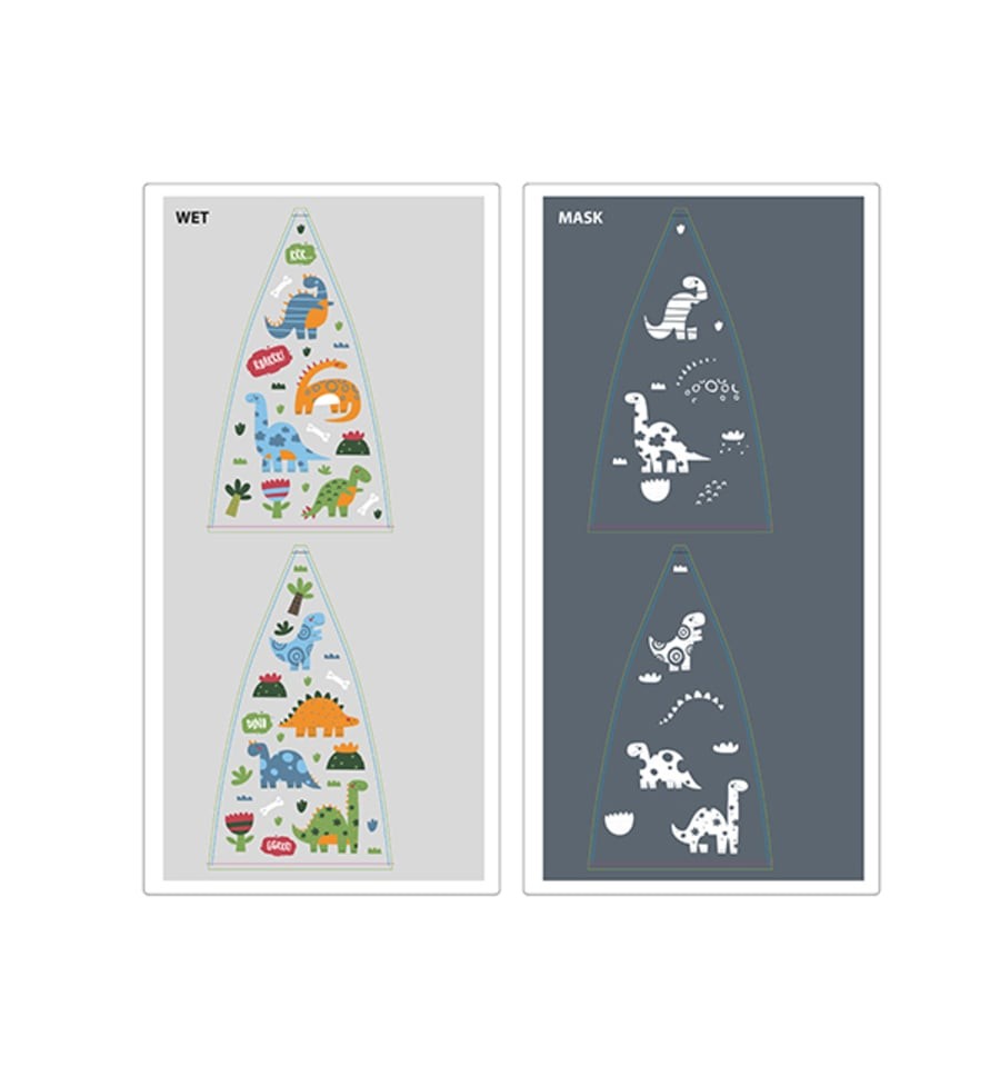 Paraguas grande de dinosaurios que cambian de color