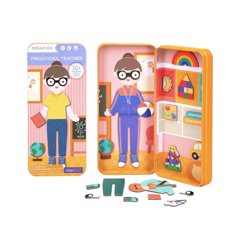 Kindergarten teacher, magnetic puzzle
