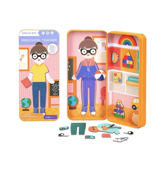 Kindergarten teacher, magnetic puzzle