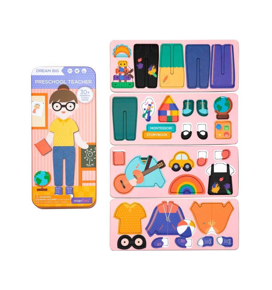 Kindergarten teacher, magnetic puzzle