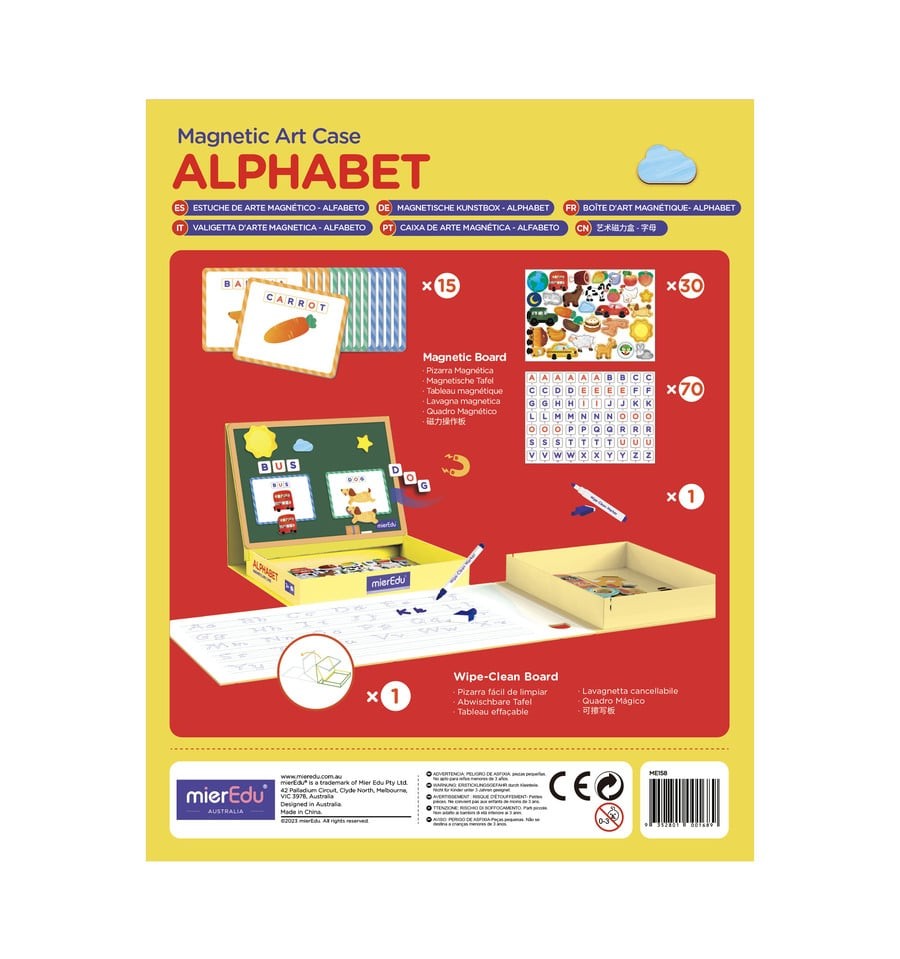 Alphabet, magnetic briefcase