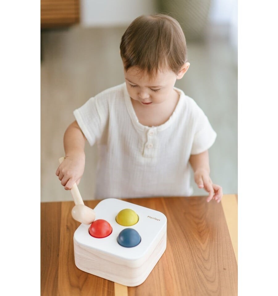 Encajable golpea y cae, juguete de madera